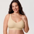 thumbnail image 5 of DELIMIRA Women's Seamless Bra Full Coverage Bralette Plus Size Wireless Unlined Bras, 5 of 5