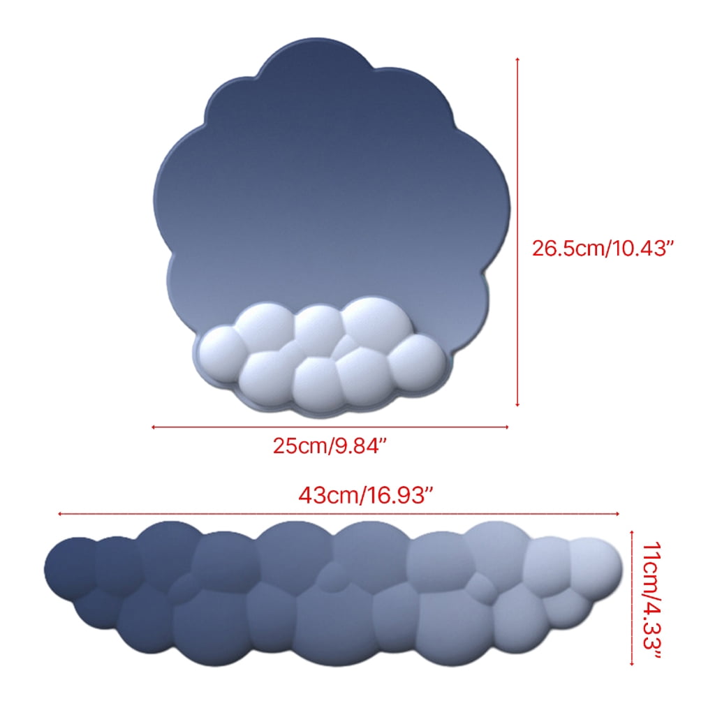 Zeiwohndc Mousepad Ergonomic Cloud-shaped Mouse Pad Wrist Rest Mat for Gaming Keyboard