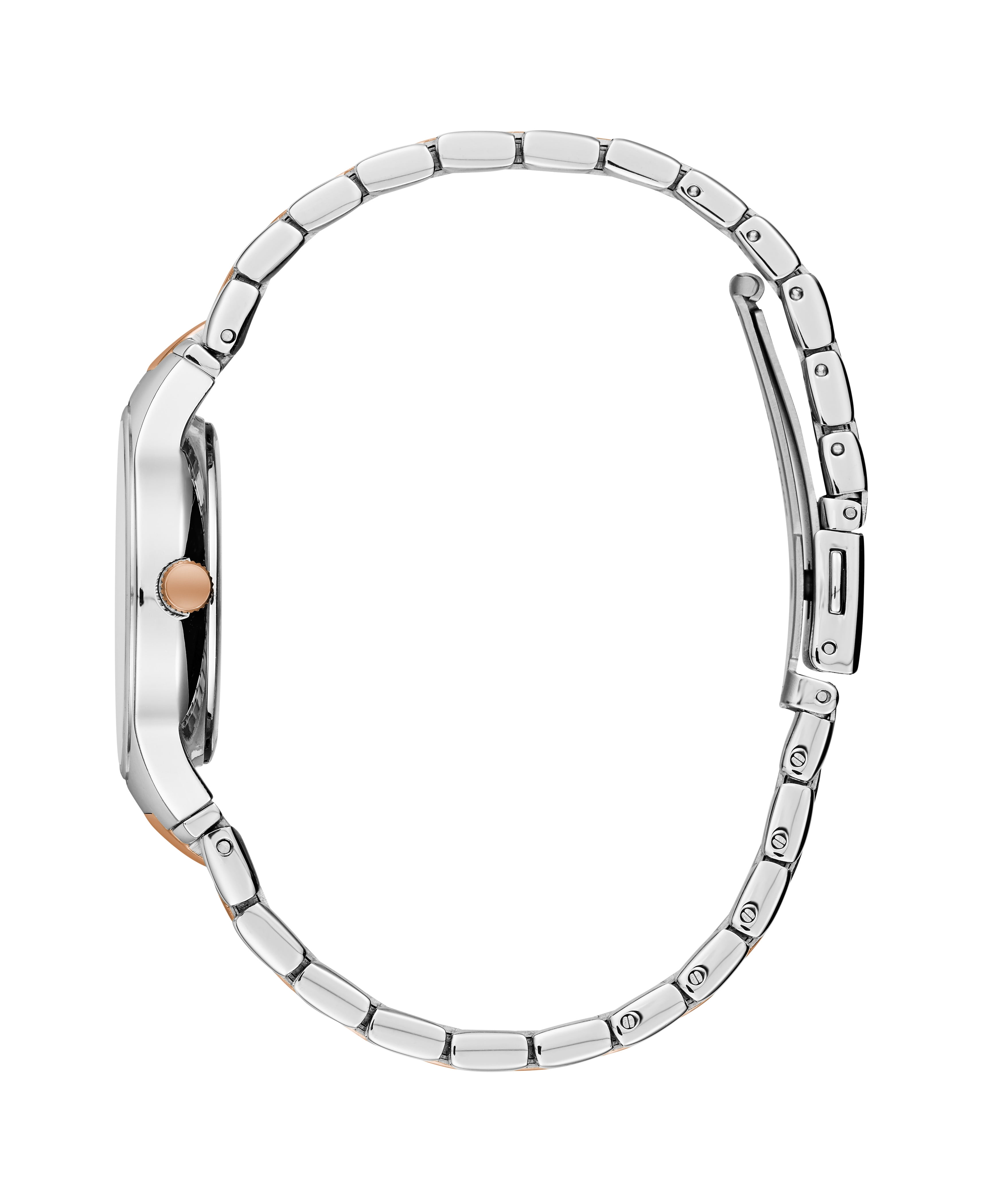 Caravelle by Bulova Ladies Watch Two Tone Hearts and Matte Bracelet White Dial Caravelle Sport Two Tone Crystal Bezel Silver Dial Ladies  main image 2