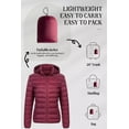 thumbnail image 4 of Chrisuno Abrigos De Mujer Invierno Fall Puffer Jacket Women's Packable Lightweight Winter Warm Quilted Coat With Detachable Hood Burgundy M, 4 of 5