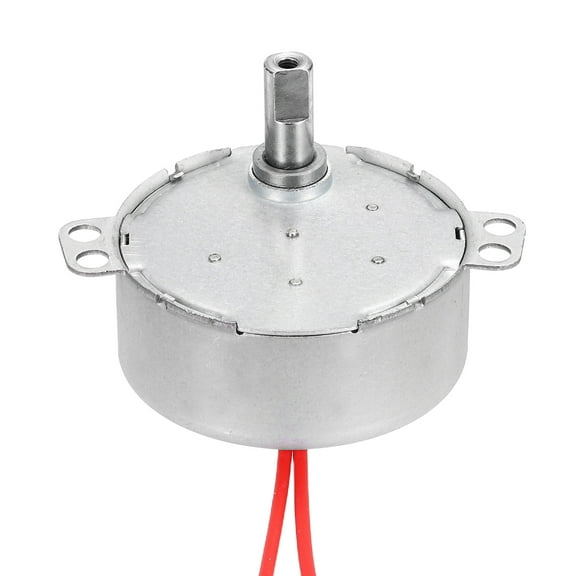 Uxcell Synchronous Motor, AC12V 50/60Hz 5-6 RPM CW/CCW 4W Flush Shaft Low Speed Slow Rotating Turnable Motor for Electric Fan, Heater, Art Projects