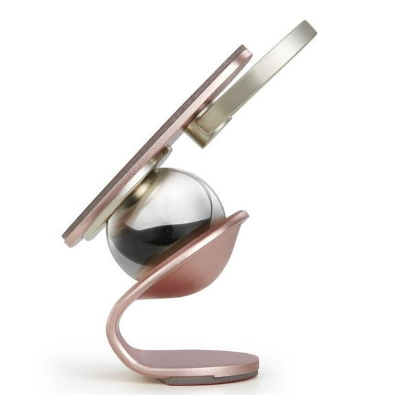 Premium Magnetic Cell Phone Car Holder w/ Ring Holder for iPhone Xs, X, iPhone 8 7 6s 6 5c 5s 5 4s 4 SE, iPod touch 6th 5th 4th generation (Rose Gold)   Mini Stylus