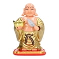 thumbnail image 2 of Estatua de Buda Sonriente, Swing Swing Solar Starking Head Estatua Budista Budista Colores Brillantes Sensado de Luz de la Fortuna para la Oficina, 2 of 7