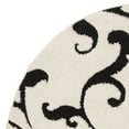 thumbnail image 5 of SAFAVIEH Florida Aline Floral Vines Shag Area Rug, Ivory/Black, 6'7" x 6'7" Round, 5 of 7