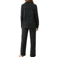 thumbnail image 5 of MecTo Women Pajamas Sets, Lady Long Sleeves Shirt Suit PJ, Black, 2 piece, Size M, 5 of 9