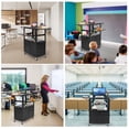 thumbnail image 6 of Rolling AV Cart with Locking Cabinet, Laptop Stand, and Drop Leaves, Height Adjustable Mobile Utility Cart Workstation with Extra Storage Space, 6 of 6