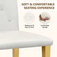 thumbnail image 3 of 4-pack black PU dining chairs: ergonomic buckle backrest, 35 inches high, golden metal legs, a low-key luxury choice., 3 of 10