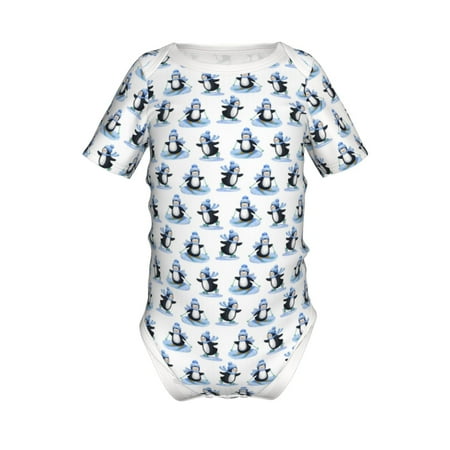 

Yiaed Skiing Penguin Funny Print Infant Climbing Short Sleeve Onesie One-Piece Baby Bodysuit Clothes 0-12 Months -12 Months