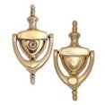 thumbnail image 1 of 6 in. Lifetime Polished Brass Traditional Door Knocker with Eyeviewer, 1 of 1