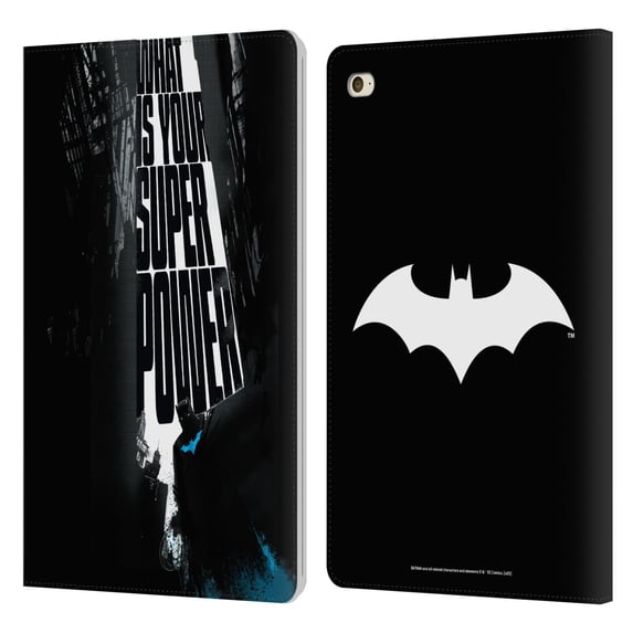 Head Case Designs Officially Licensed Batman DC Comics Duality Super Power Leather Book Wallet Case Cover Compatible with Apple iPad mini 4
