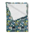 thumbnail image 2 of Jungle Soft Flannel Fleece Throw Blanket, Pattern with Giraffe Leopard Toucan and Tropical Flora Childish Design, Cozy Plush for Indoor and Outdoor Use, 50" x 60", Multicolor, by Ambesonne, 2 of 5
