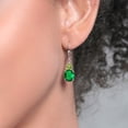 thumbnail image 3 of Gem Stone King 4.96 Cttw Green Nano Emerald and Green Peridot Dangle Earrings for Women | 925 Sterling Silver ֿ Gemstone May Birthstone | Oval 10X8MM and Trillion 5MM, 3 of 4