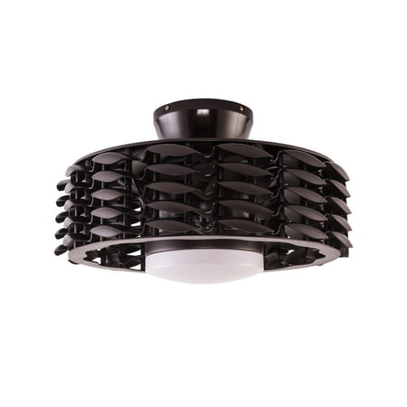 

Industrial 22 Enclosed Bladeless 1-Light Painted Chandelier Ceiling Fan with Light