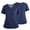 Dark Blue, variant on Scrubs For Women Solid Short Sleeve With Multi Pockets Scrub Top V Neck Breathable Cozy Nurse Uniform Green#1 L
