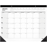 2024 Office Depot Brand Monthly Desk Pad Calendar, 21-3/4" x 17", White, January To December 2024 , SP24D00