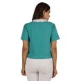 thumbnail image 4 of Moomaya Womens Peter Pan Lace Collar Top Plain Jersey Short Casual Tshirt, 4 of 8