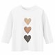 thumbnail image 3 of Blusas y camisas de cuello redondo y manga larga para niños, blusas/camisas de poliéster con estampado de corazones, mangas 3/4 y cuello redondo, elegantes e informales., 3 of 4