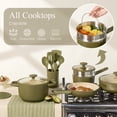 thumbnail image 4 of Carote 21-Piece Nonstick Pots and Pans Set, Ceramic Cookware Set with Steamer, Induction Compatible, Green, 4 of 9