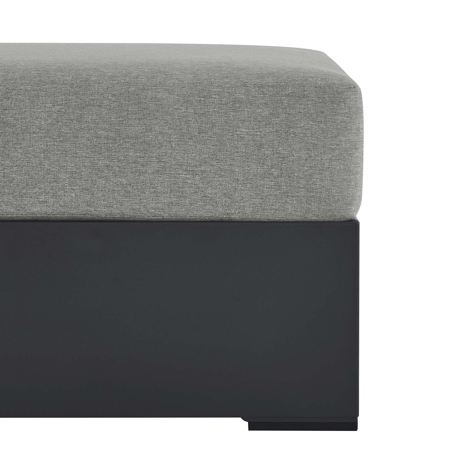 Tahoe Outdoor Patio Powder-Coated Aluminum Ottoman in Gray Gray