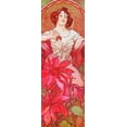 thumbnail image 2 of Mucha, Alphonse 11x24 Black Ornate Wood Framed with Double Matting Museum Art Print Titled - Ruby, 2 of 4