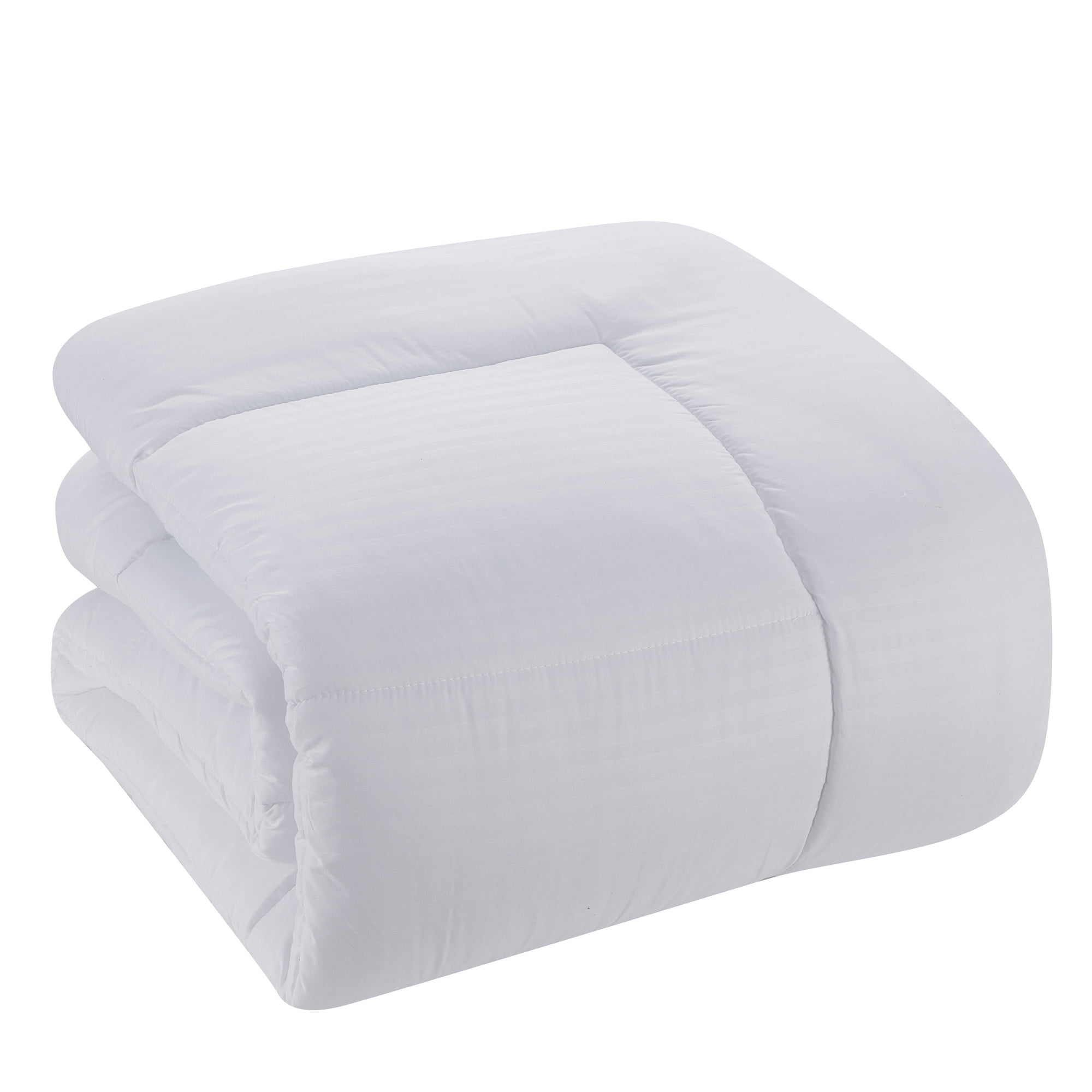 Dobby Stripe Bed In A Bag 8 Piece Comforter Sheet Bed Skirt Sham Set Twin - White