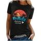 thumbnail image 2 of Puntoco the Summer Beach Impreso Mujer Verano Blusa de manga corta top Camiseta Puntoco Puntoco-4340, 2 of 4
