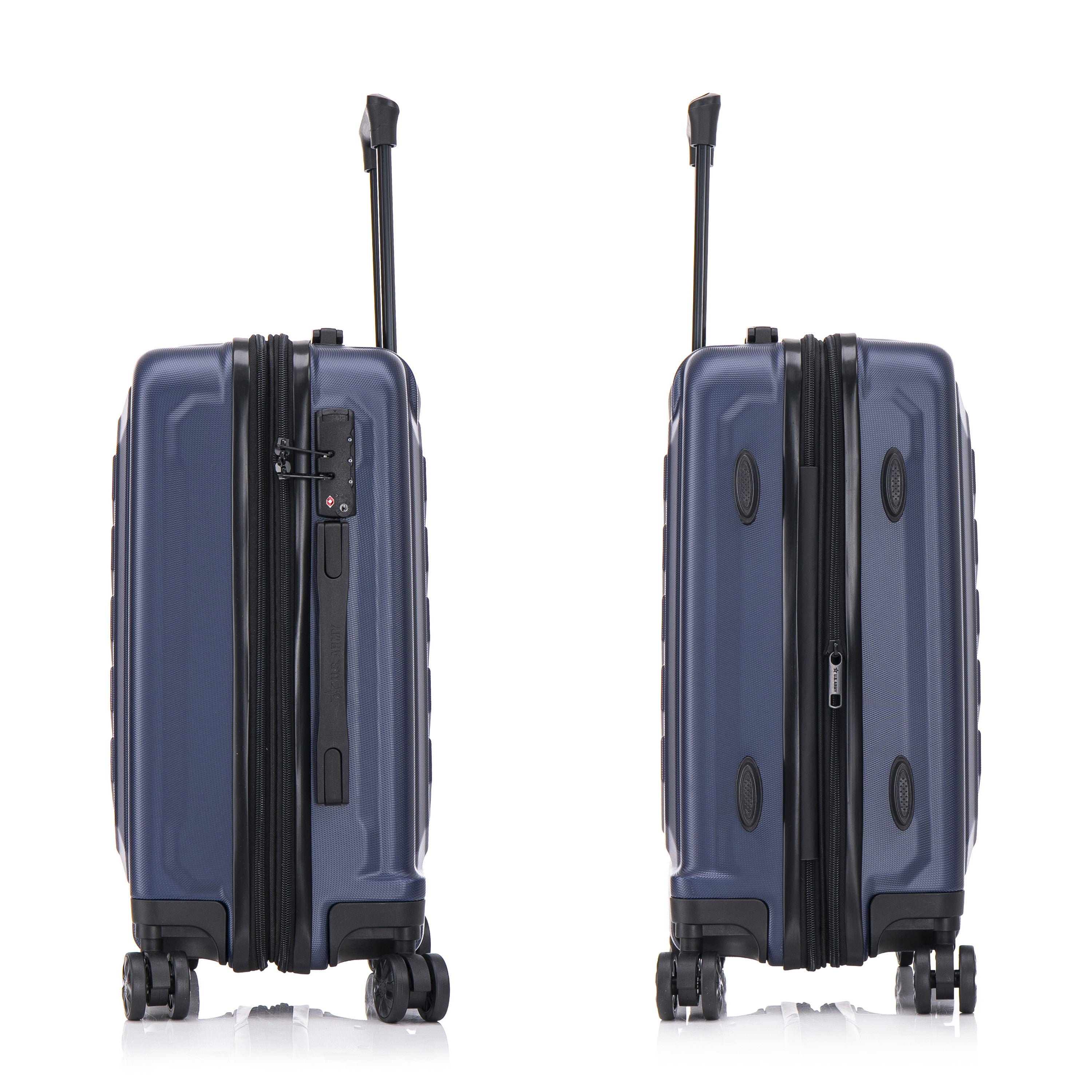 US ARMY FOX PRO 20" Expandable Carry-On Suitcase with TSA Lock Navy Blue