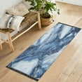 thumbnail image 4 of Wobogo Ink Blue White Marble Bedside Long Rug Delicate and Soft Modern Indoor Area Decor Non Slip Carpet for Bed Room Corridor Entrance Balcony, 4 of 8