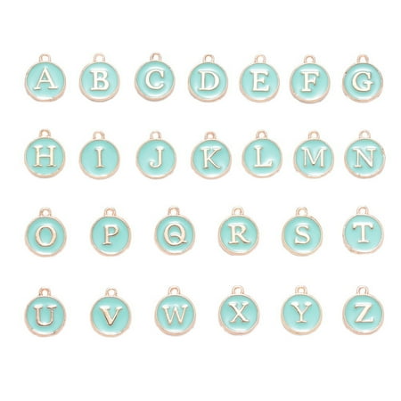

26 Pcs Alphabet Letters A-Z Double-Sided Alloy Enamel Pendant - D