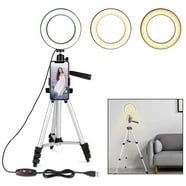 10 Inch LED Ring Light with Tripod Stand 3200K-5500K Dimmable Table ...