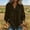Army Green, variant on Henley Tops Fall Shirts Ladies' Casual Loose Fashionable Three-quarter Sleeve Button-up V-neck Pullover Top Army Green 3X