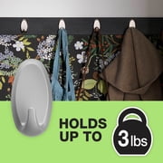 FrogTape reMOVEables Medium Brushed Nickel Heavy Duty Hooks, 2 Hooks and 4 Adhesive Strips