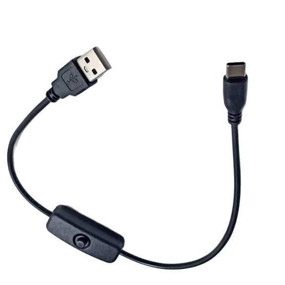 Zeiwohndc Portable USB to Type C Charging Cable Wire with Power Switching Button 22AWG