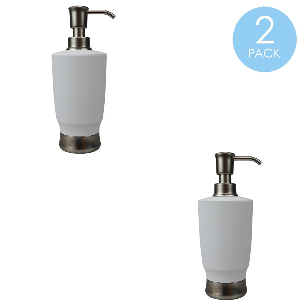 Rubberized Plastic Countertop Soap Dispenser, White