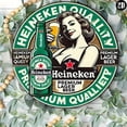 thumbnail image 3 of HELLOYOUNG Vintage Heineken Beer Tin Sign, Rustic Round Metal Plaque for Wall Window Hanging, Retro Home Bar Cafe Kitchen Decor, 3 of 14