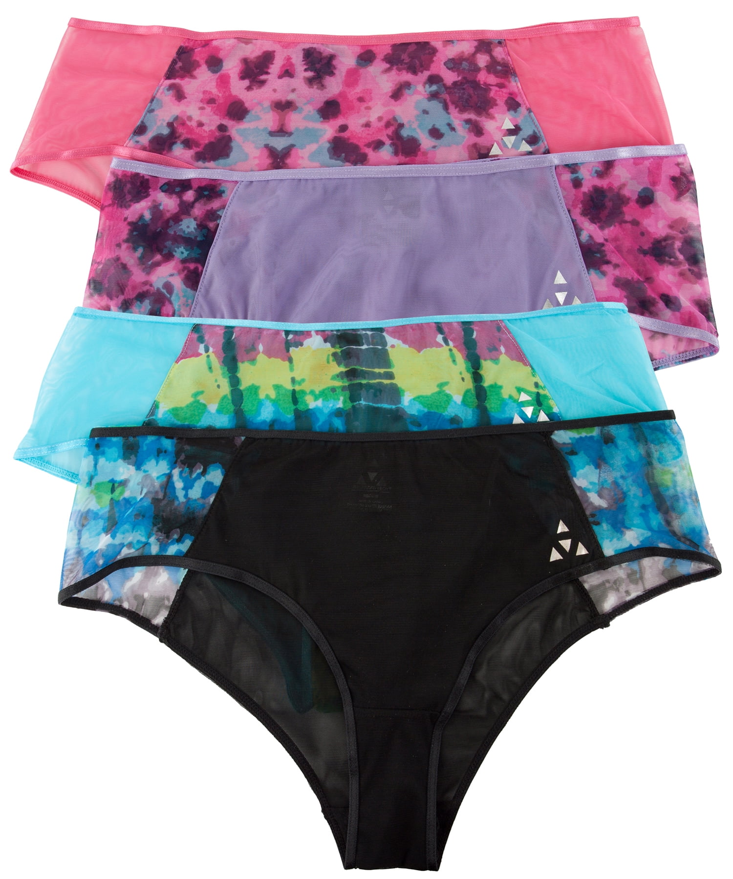 Balanced Tech Women's Printed Mesh Hipster Panty 4 Pack