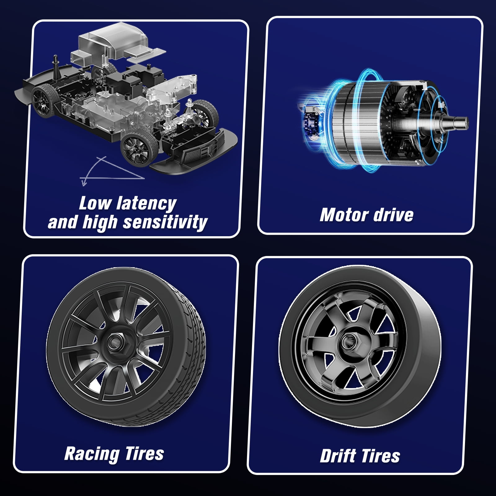 RC Drift Car, 1:16 High Speed Remote Control Racing Car with Headlight Drifting Tires and Racing Tires for Adults and Kids