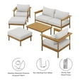 thumbnail image 2 of Modway Wren 6-Piece Solid Teak Wood Patio Set in Natural Sail, 2 of 10