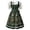 3Dark Green, variant on Xijirk Women's Bavarian Dirndl Dress Square Neck Floral Midi Bow Sash for Oktoberfest Party Cosplay,S