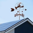 thumbnail image 2 of Cast Iron Weather Vane Roof Mount Wind Direction Indicator Outdoor Farm Scene Garden Stake Weather Vane - Lobster Copper13, 2 of 8