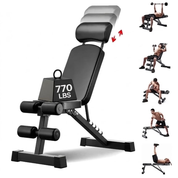 JaxShark Space Saving Adjustable Weight Bench, Foldable Compact Bench for Apartment & Small Space, 6-Position Incline Decline for Home Gym