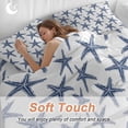 thumbnail image 5 of Navy Blue Beach Starfish Duvet Cover Set, Summer Ocean Nautical Coastal Soft Duvet Cover Queen Size Bedding Set 4 Pieces, 1 Quiltcover and 2 Pillowcases with Zipper, 1 Bed Sheet for All Seasons, 5 of 9