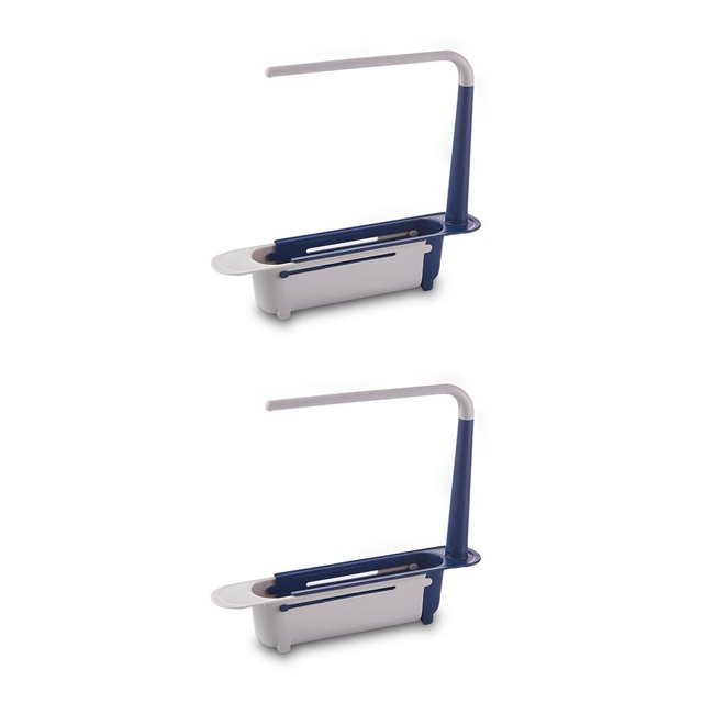 Yuarrent Estante para fregadero, escurridor multifuncional para ahorrar espacio, soporte para mostrador de cocina, colador, organizador de Azul 2Conjunto