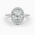 thumbnail image 4 of SOLITAIRE JEWELS 2CT Oval Cut Moissanite Halo Pave Band Engagement Ring Solid 14K White Gold, 4 of 5