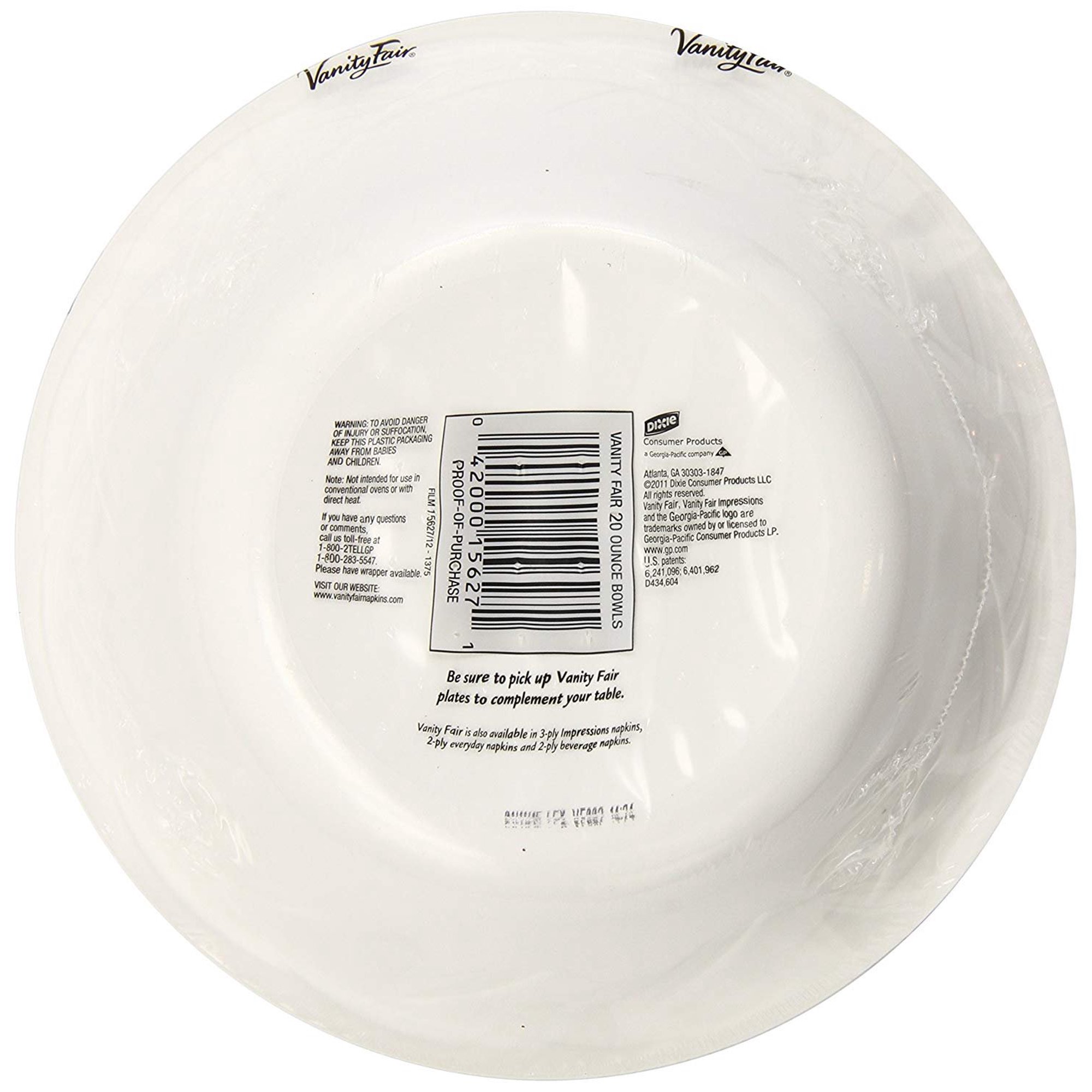 Vanity Fair 20 Oz Disposable Bowls 18 Count Pack Of 3 Walmart Com Walmart Com