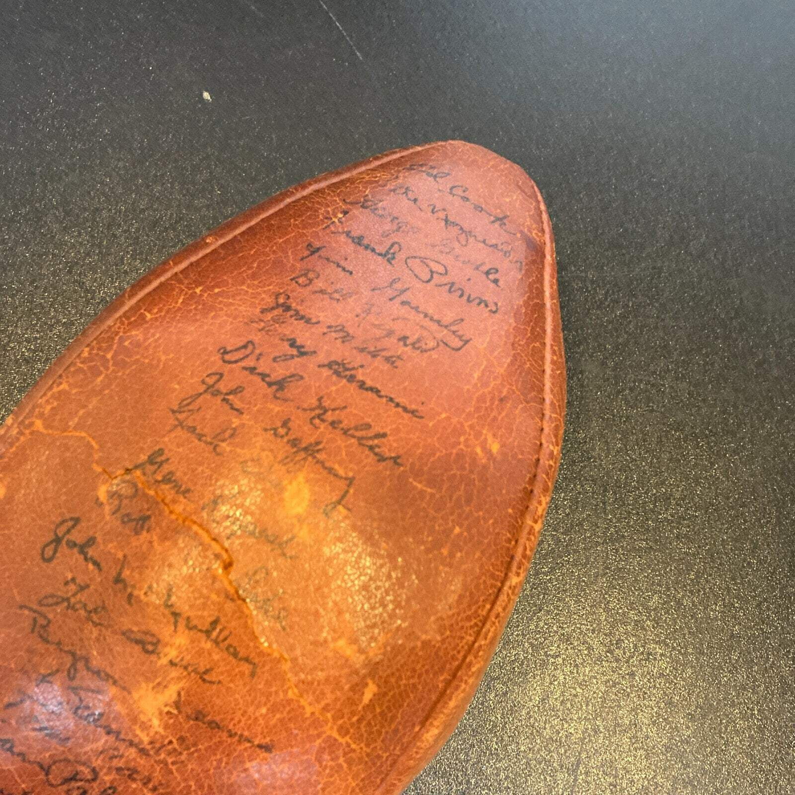1954 Notre Dame Fighting Irish Team Signed Football With 57 Sigs Beckett COA