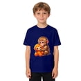 thumbnail image 2 of Boys Monkey Graphic Print Short Sleeve Punch T Shirt Casual Crew Neck Tee for Kids Comfortable Youth Basic Top, 2 of 4