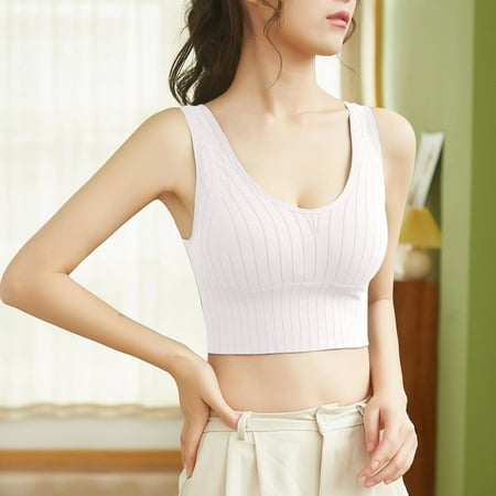 

Clearance Clothing Under $10 POROPL Sports Bra for Women Ultra-thin Lace Bra U-shaped With Removable Breast Pad White Size One Size