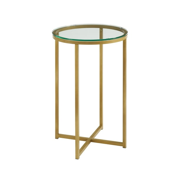 Silver Orchid Grant 16 Inch Round Side Table Com Silver Orchid Grant 16 Inch Round Side, Silver Orchid Grant Gold Tone Glass Top Coffee Table