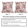 thumbnail image 2 of Red Toile Pillow Covers 16x16 Inch Set of 2 Burgundy and Beige French Country Cotton Linen Decorative Throw Pillow Case Cottage Vintage Cushion Cover for Bedroom Sofa Living Room Chair Home Decor, 2 of 6